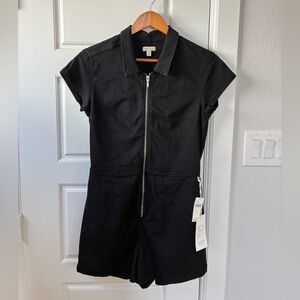 SOLD!!! Pilcro Black Zip-Front Short Sleeve Jumpsuit